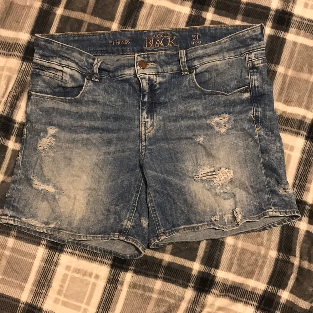 Buckle Black Shorts-31